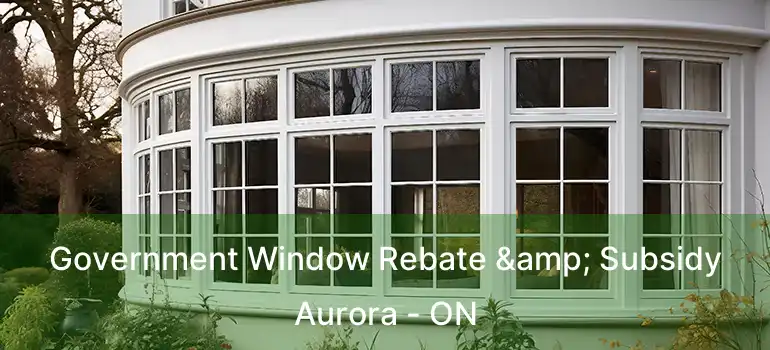  Government Window Rebate & Subsidy Aurora - ON