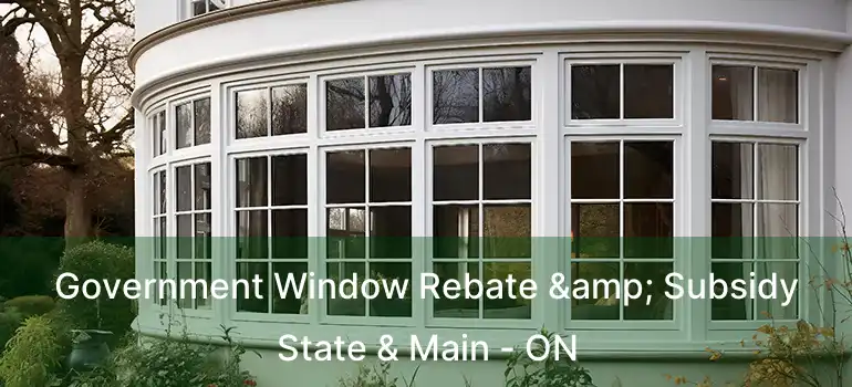  Government Window Rebate & Subsidy State & Main - ON