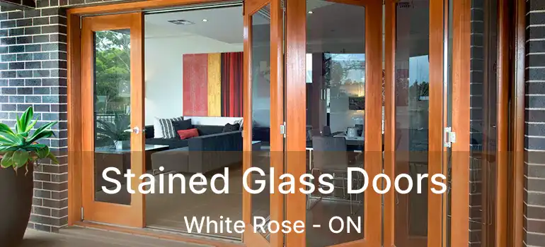  Stained Glass Doors White Rose - ON